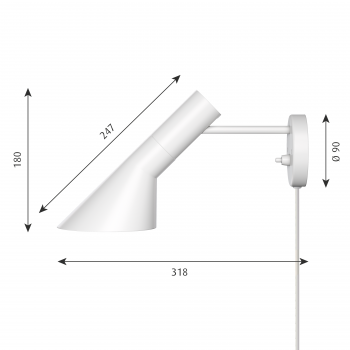 Specification image for Louis Poulsen AJ Wall Light 