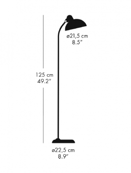 Specification image for Fritz Hansen Kaiser Idell 6556 Floor Lamp