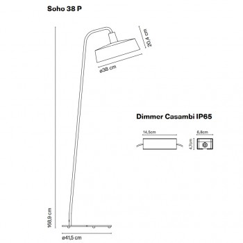 Marset Soho 38 P LED Floor Lamp Specification 