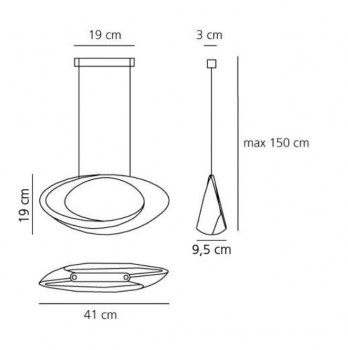 Specification image for Artemide Cabildo LED Suspension Light