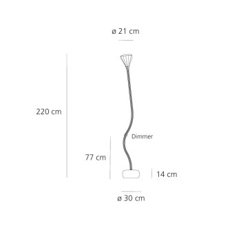Specification image for Artemide Pipe LED Floor Lamp