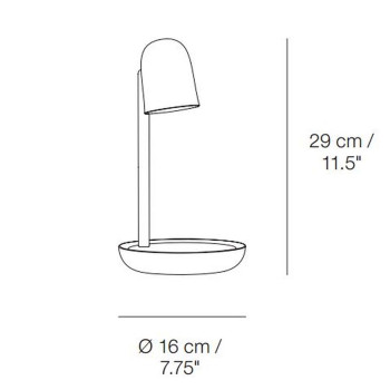 Specification image for Muuto Focus Table Lamp