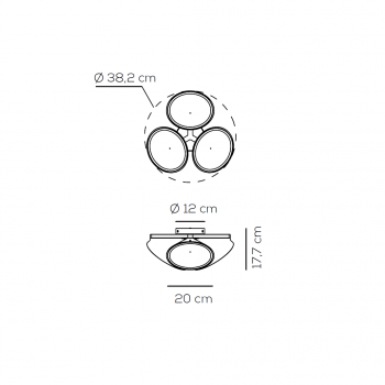 Specification image for Axolight Orchid PL LED Ceiling and Wall Light