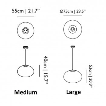 Specification image for Moooi NR2 LED Suspension