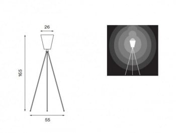 Specification image for Northern Oslo Wood Floor Lamp