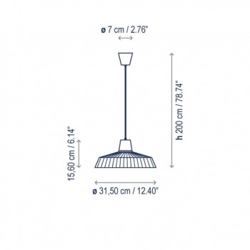 Specification image for Bover Marietta Outdoor LED Pendant 