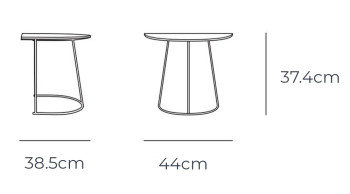 Specification image for Muuto Airy Coffee Table - Half