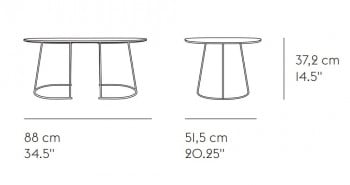 Specification image for Muuto Airy Coffee Table Medium