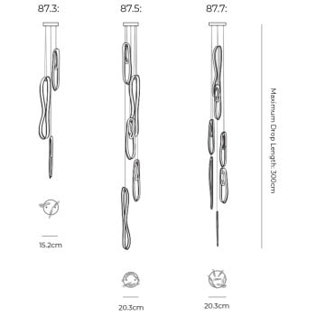 Specification Image for Bocci 87 Series Multi Pendant Light