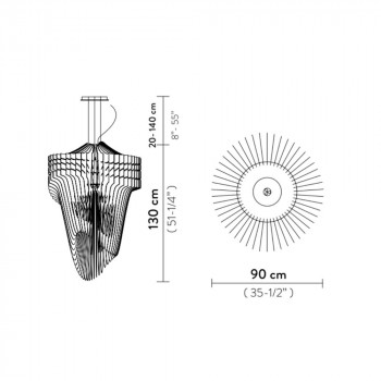 Specification Image for Aria Black Fade LED Suspension