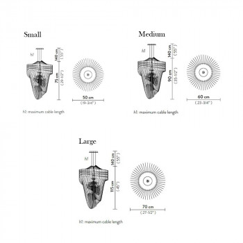 Specification Image for Aria Gold LED Suspension