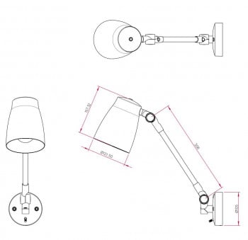 Specification image for Astro Atelier Grande Wall Light