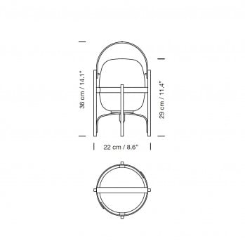 Specification images for Santa & Cole Cestita Bateria LED Table Lamp