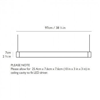 Specification Image for Lee Broom Tube LED Suspension