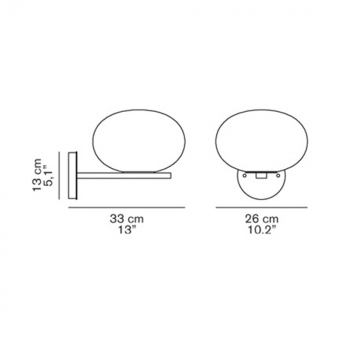 Oluce Alba Wall Lamp Specification 