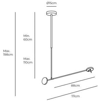 Specification Image for Leds C4 Invisible Single Bend LED Pendant