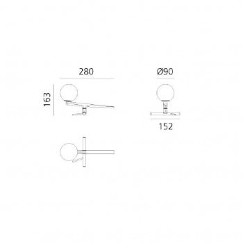 Specification image for Artemide Yanzi LED Table Lamp