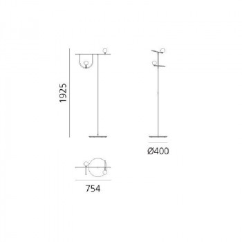 Specification image for Artemide Yanzi LED Floor Lamp