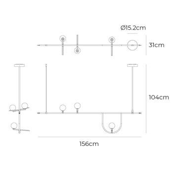 Specification Image for Artemide Yanzi 1 LED Suspension