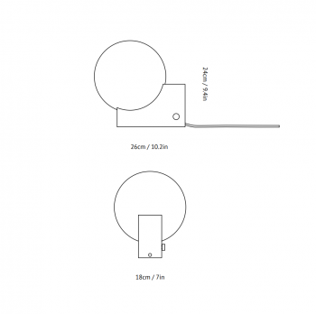 Specification image for&Tradition Journey SHY1 LED Table/Wall Lamp