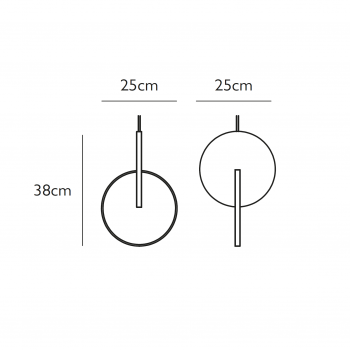 Specification image for Lee Broom Eclipse LED Suspension 