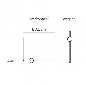 Specification image for Lee Broom Orion Tube Light  LED Suspension
