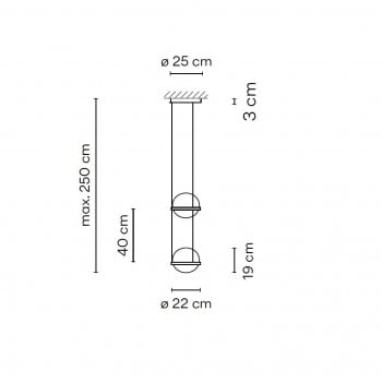 Specification image for Vibia Palma 3726 LED Pendant