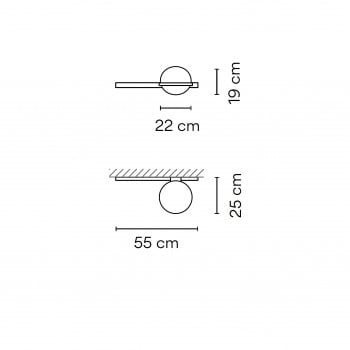 Specification image for Vibia Palma 3700 LED Wall Light