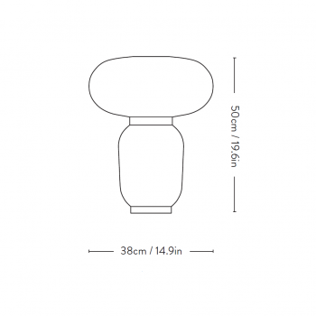 Specification image for &Tradition Formakami JH18 Table Lamp