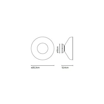 Specification Image for Marset Aura Plus LED Wall Light