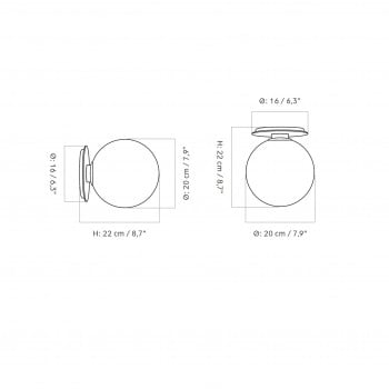 Specification image for Audo Copenhagen TR Bulb Ceiling/Wall Light