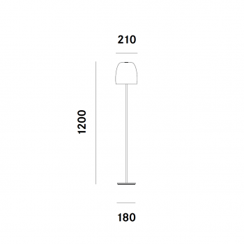 Specification image for Prandina Notte F1 Floor Lamp