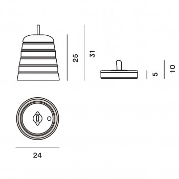 Specification image for Foscarini Cri Cri LED Portable Lamp