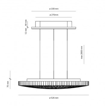 Specification image for Artemide Calipso LED Suspension