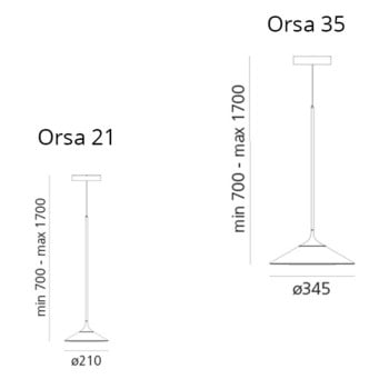 Specification image for Artemide Orsa LED Suspension