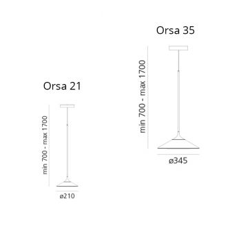 Specification image for Artemide Orsa LED Suspension