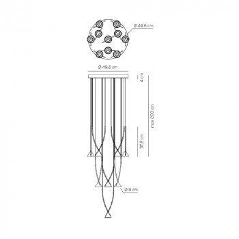 Specification image for Axolight Jewel Ten LED Pendant