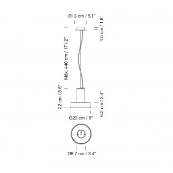 Specification image for Santa & Cole Arne S Domus LED Pendant