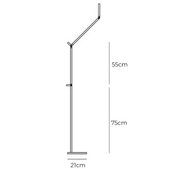 Specifciation Image for Artemide Demetra LED Professional Reading Floor Lamp