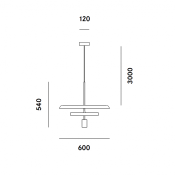 Specification image for Prandina Landing S70 LED Pendant 