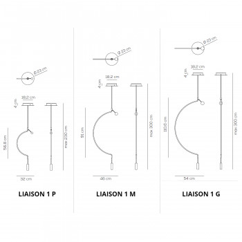 Specification image for Axolight Liaison 1 LED Suspension Light