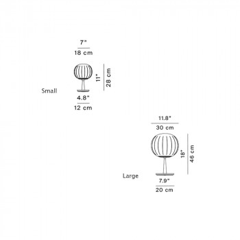 Specification Image for Luceplan Lita Stemmed Table Lamp