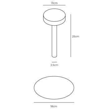 Specification Image for Davide Groppi TeTaTeT Flute LED Portable Lamp