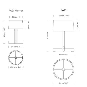 Specification image for Santa & Cole FAD Table Lamp