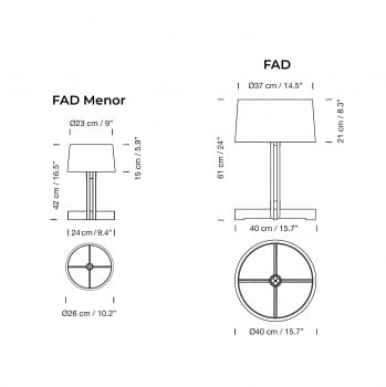 Specification image for Santa & Cole FAD Table Lamp