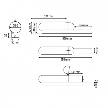 Specification image for DCW éditions ISP LED Table Lamp