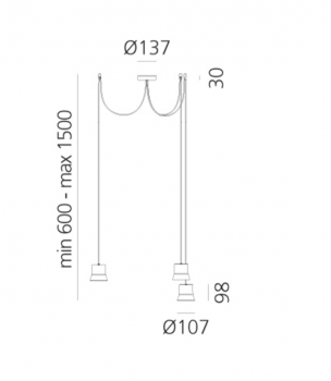 Specification image for Artemide Gio Light Cluster LED