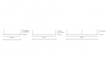 Specification image for Artemide Alphabet of Light Linear LED Suspension Light