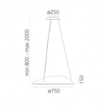 Specification image for Artemide Ameluna LED Suspension App compatible