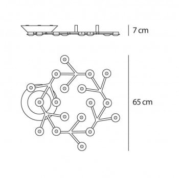 Specification image for Artemide LED Net Circle Ceiling Light APP Compatible